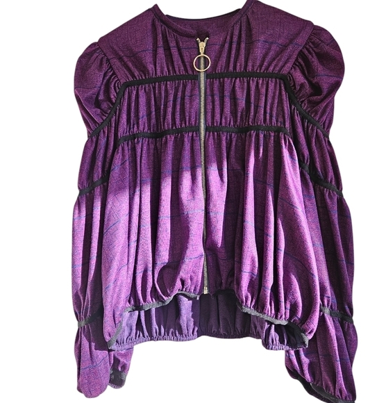 Love Binetti Purple Full Zip Blouse/Cardigan NWT - Picture 1 of 12